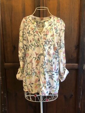 Studio Works Pastel Floral Blouse size Medium Cottagecore